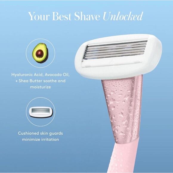 Women's Razor Shave Kit, 1 Rose Razor Handle + 6 Blade Refills - Picture 4 of 5